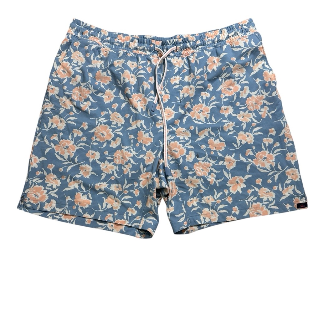 Faherty Shorelite Trunk River Waters Blossom Floral Print Men's Shorts XXL